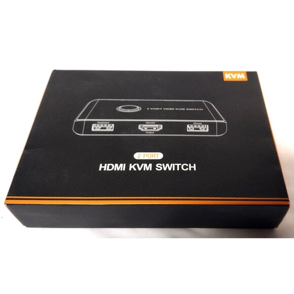 KVM Switch HDMI 2 Port Box,USB and HDMI Switch for 2 Computers Share Keyboard - Picture 1 of 3